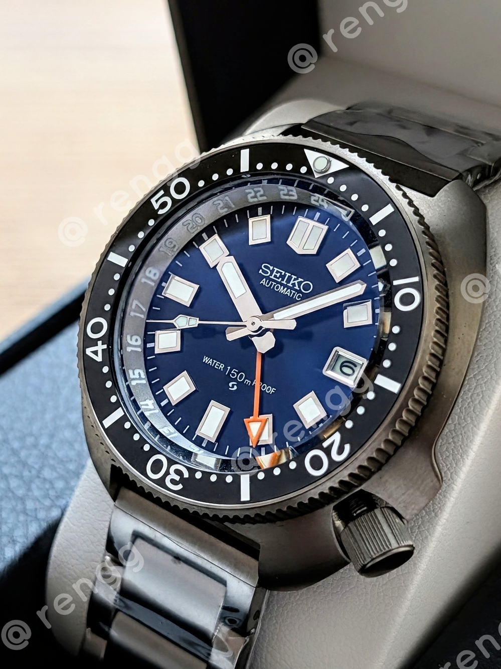 45mm Full Titanium Blue Seiko GMT Willard  Automatic  Diver Mod Watch Sapphire